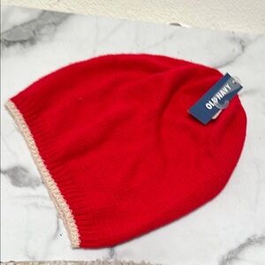 Old Navy Red and Cream Beanie